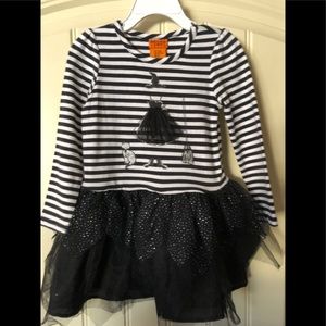 Toddler girl black and white stripped tutu dress